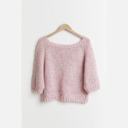 "Torsdag" sweater i plantefarvet garn